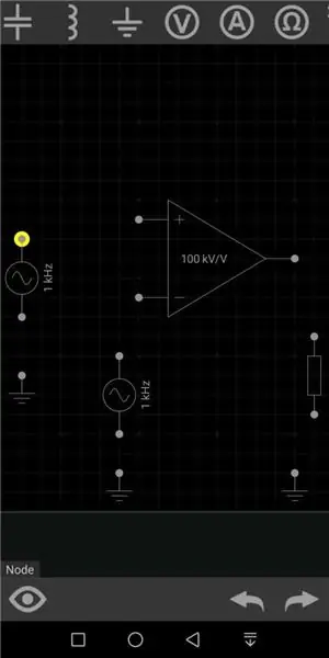 Avatud silmuse opamp -ahela simulatsioon