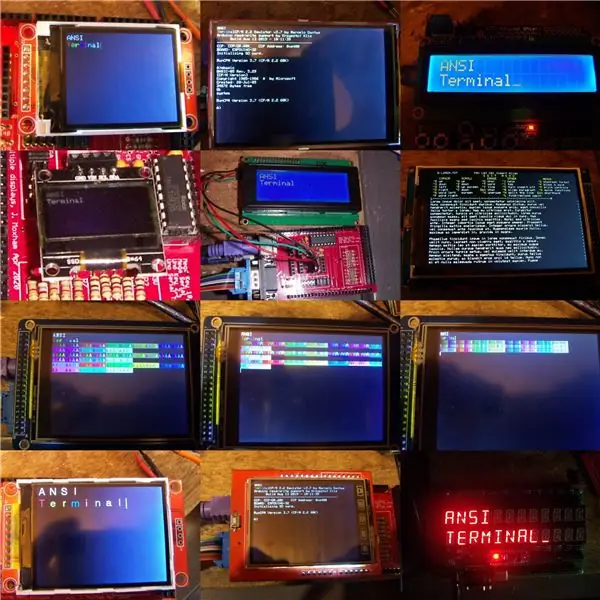 Una col·lecció de terminals ANSI