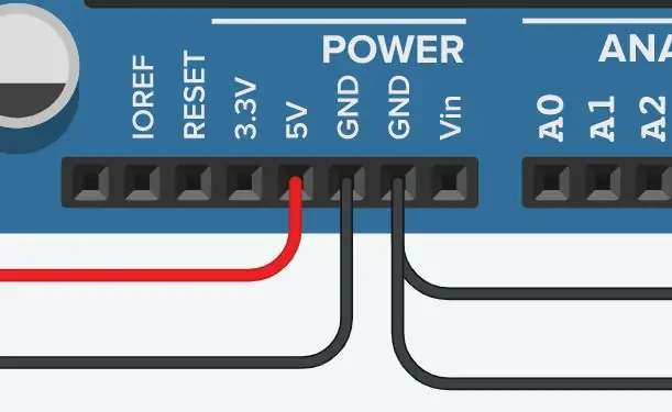 Pievienojiet GND un 5V