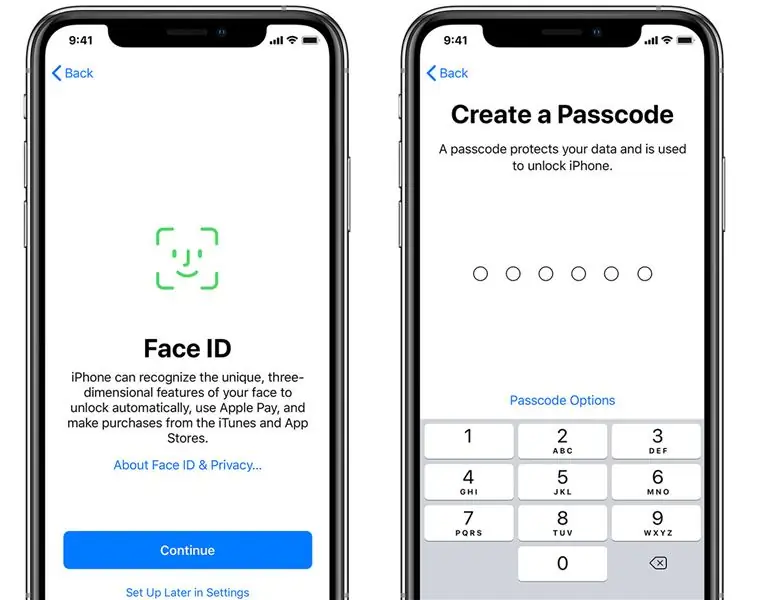 Nustatykite „Face ID“arba „Touch ID“