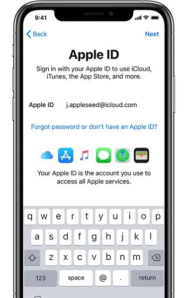 Մուտք գործեք ձեր Apple ID- ով