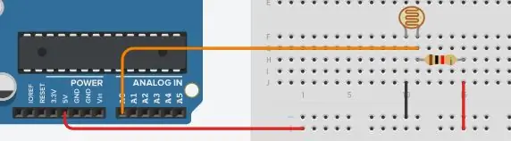 Conexão do resistor dependente de luz (LDR)