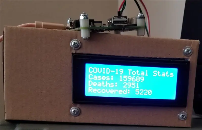 Ковид-19 статистик + Raspberry Pi + I2C LCD