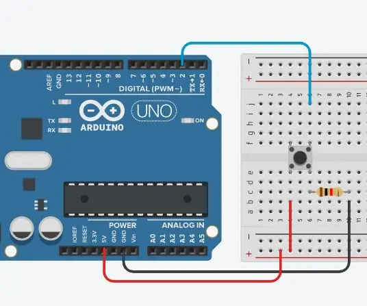 Brojač pomoću dugmeta - Tinker Cad: 3 koraka