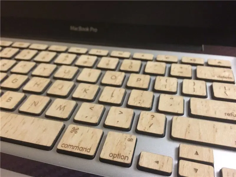 Hout Macbook -sleutels (met funksies vir agtergrond)