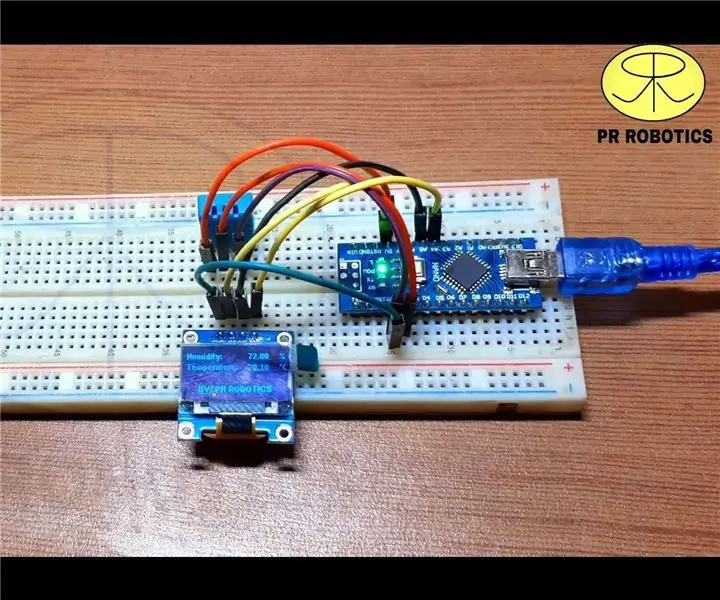 Contor de temperatură și umiditate folosind afișajul OLED: 5 pași