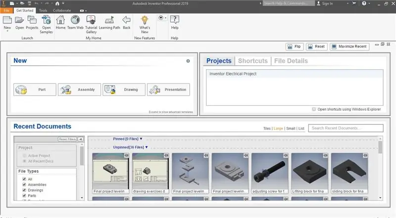 Otvorite Inventor i započnite novu montažu