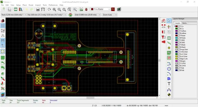 PCB-ontwerp voor lijnvolgerrobot - Arnab Kumar Das