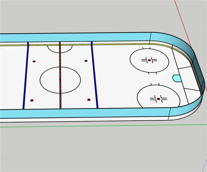 Membangun Gelanggang Hoki Berukuran Peraturan dalam SketchUp: 14 Langkah