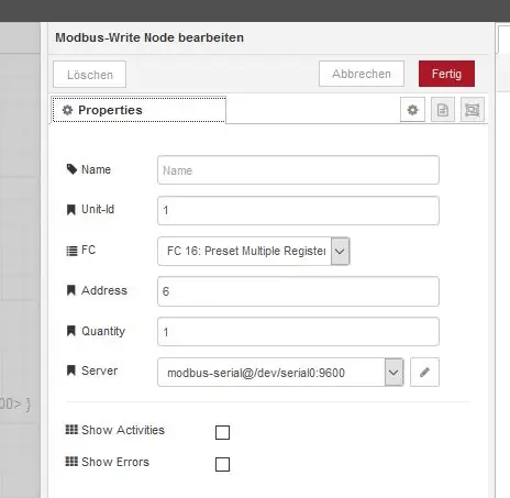 Configuració de Modbus 2