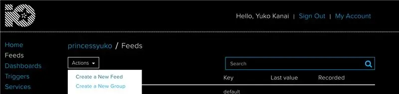 ขั้นตอนที่ 2B: สร้างฟีดใน Adafruit Io