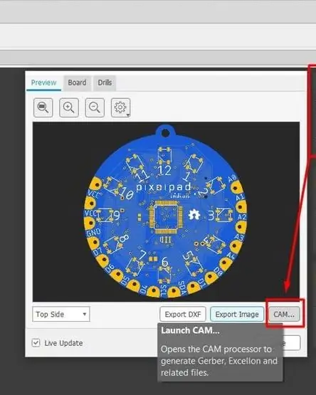 निर्माण के लिए Gerber फ़ाइल निर्यात करना