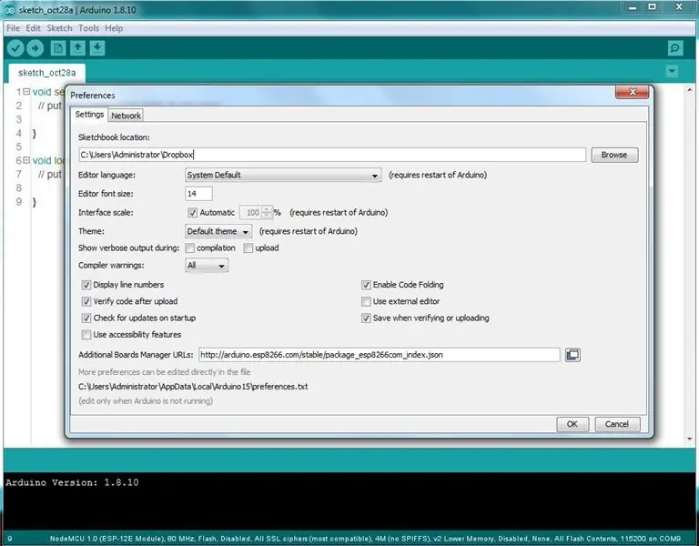 Arduino IDE ашылады