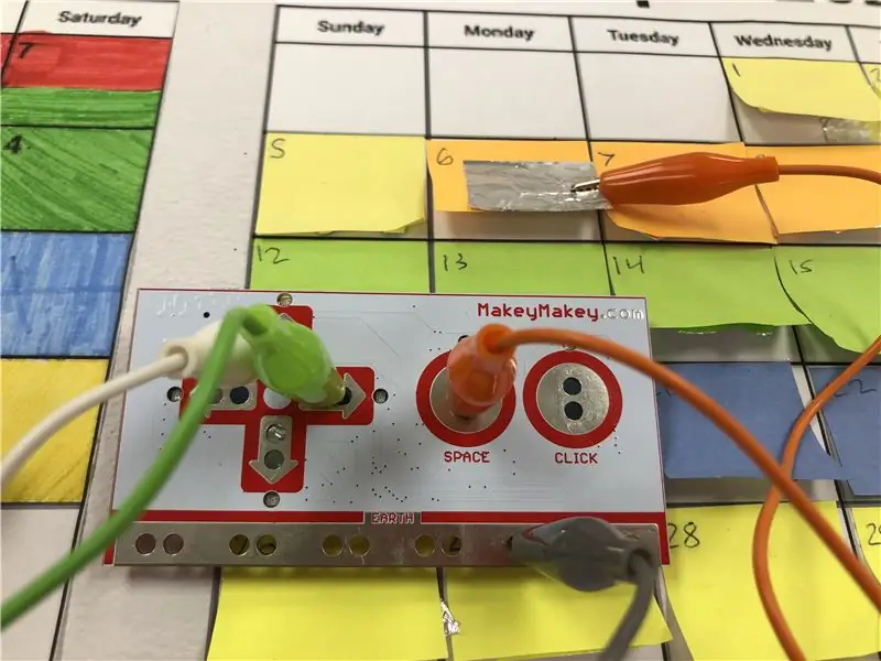 Connexió de Makey Makeys al calendari