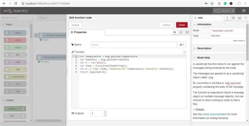 Feu doble clic al node per editar el node de la funció