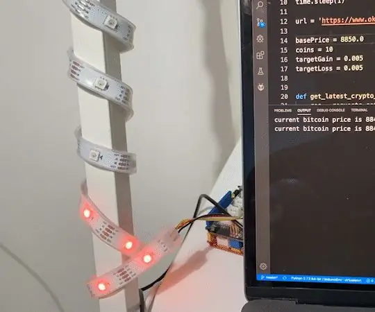 Arduino va Python yordamida Bitcoin daromadingiz va yo'qotishlaringizni tasavvur qiling