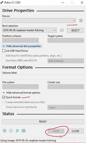 İkinci hissə: Rufus istifadə edərək Raspbian qurun