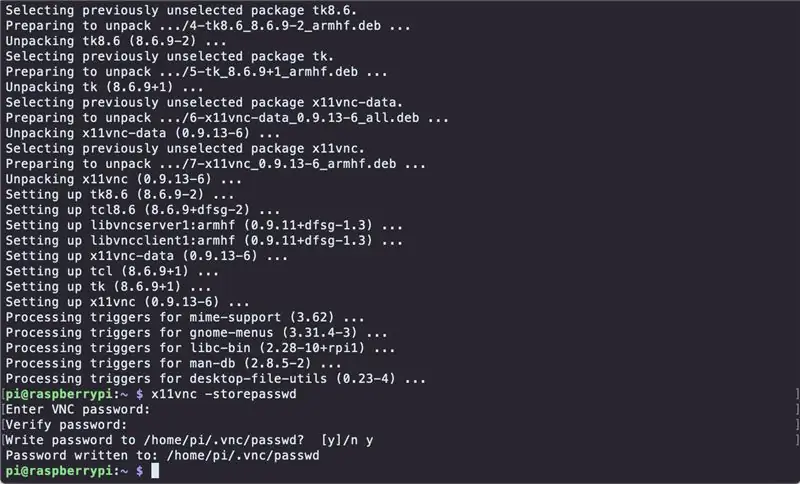 Atnaujinkite „Raspbian“ir įdiekite X11VNC