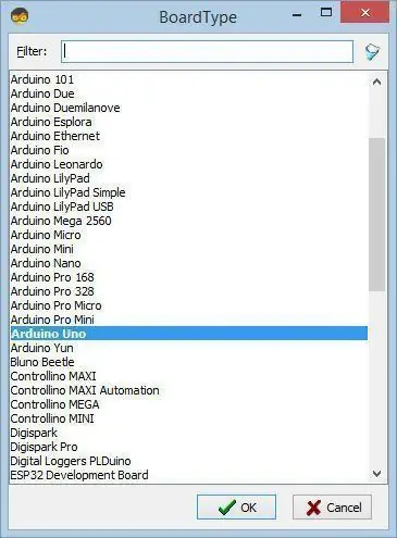 Inicieu Visuino i seleccioneu el tipus de placa Arduino UNO