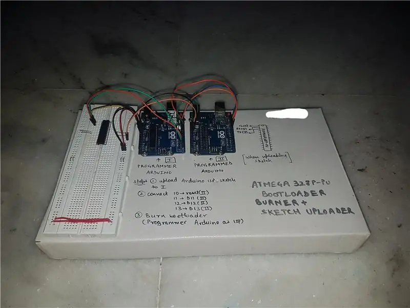 स्टैंडअलोन ATmega328p (आंतरिक 8 मेगाहर्ट्ज घड़ी का उपयोग करके)