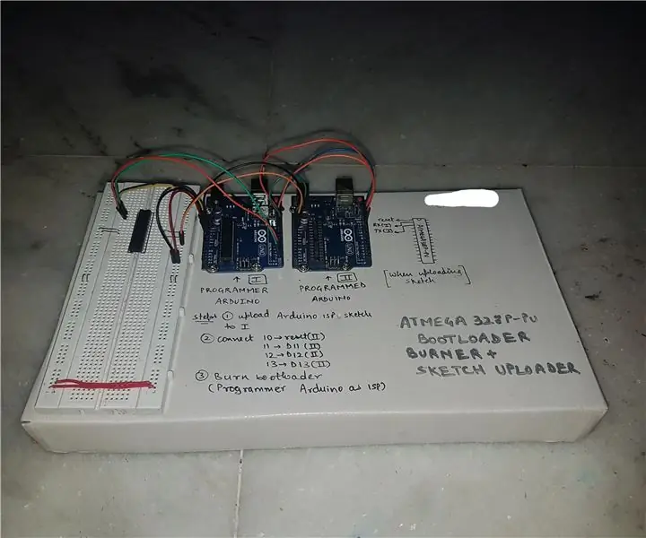 ATmega328p independiente (con reloj interno de 8 MHz): 4 pasos