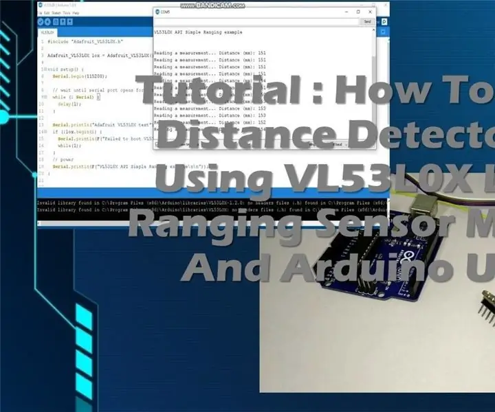 Õpetus: Kuidas luua Arduino UNO abil VL53L0X lasersageduse anduri moodul: 3 sammu