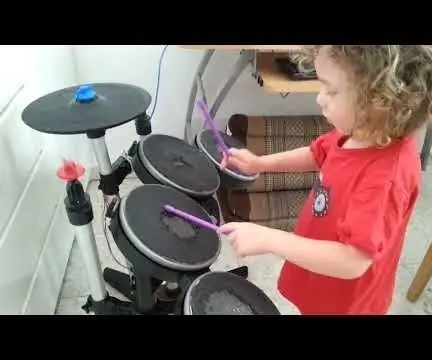 Ubah Drum X-box Rock Band Menjadi Drum Elektronik Midi Stand Alone.: 4 Langkah (dengan Gambar)