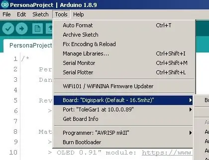 Carica programma con Arduino IDE