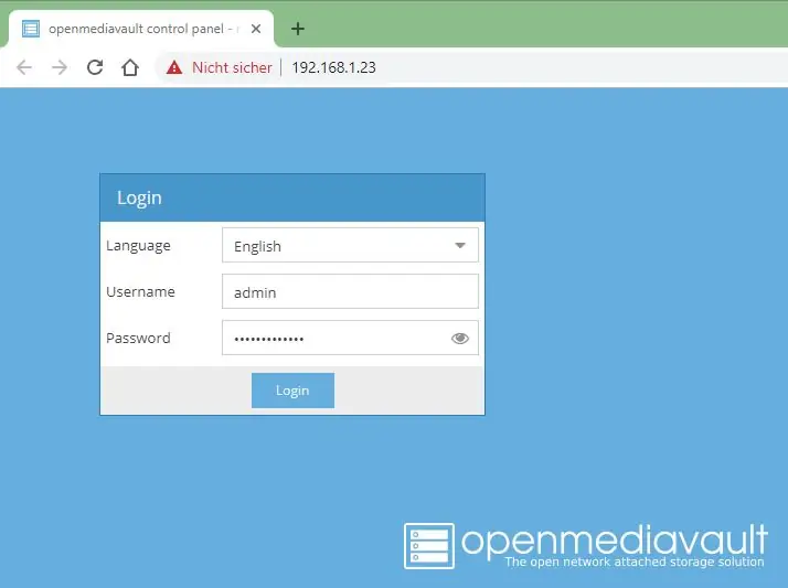 Configuration d'Open Media Vault