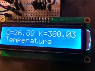 כפתור Y טמפרטורה עם LCD עם Arduino