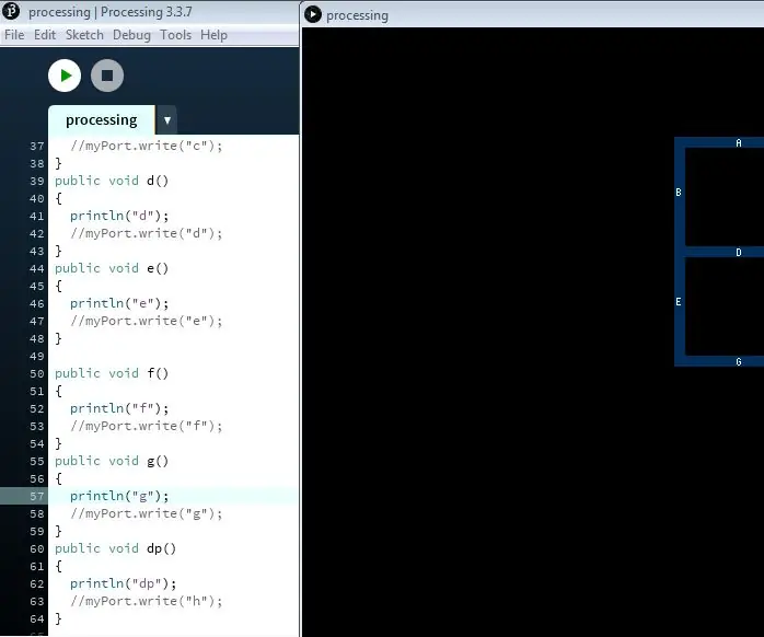 Ansluter bearbetning och Arduino och gör 7 segment och servo GUI -kontroller: 4 steg