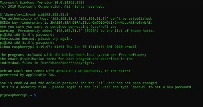 Conéctese a Raspberry Pi mediante SSH