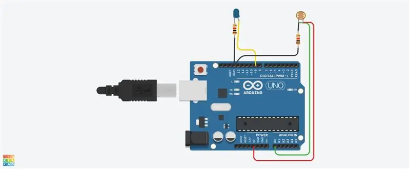 LED obvod (TinkerCad)