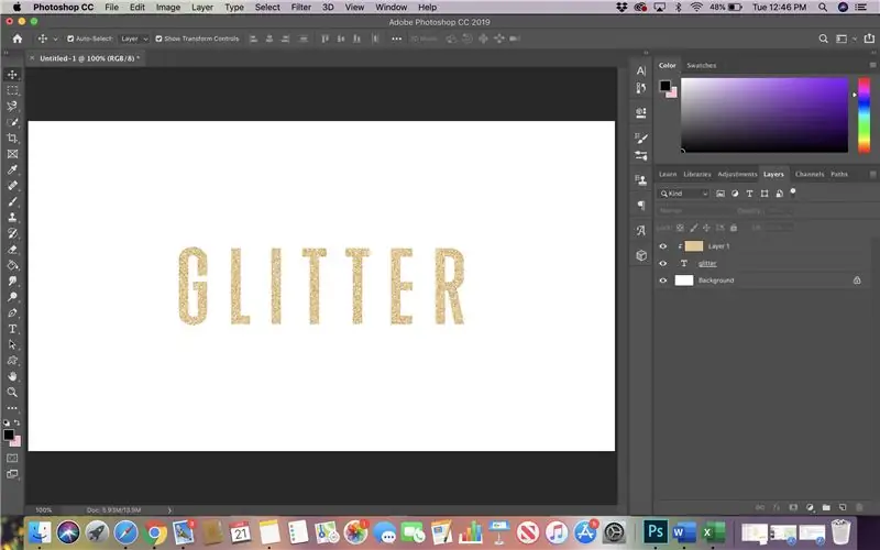 Glitter Text Tutorial ve Photoshopu