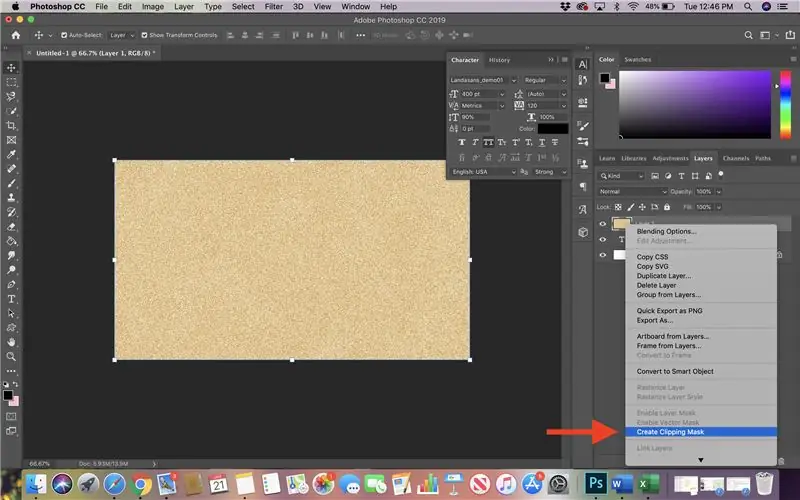 สร้าง Clipping Mask เพื่อเปิดเผยแบบอักษร Glitter