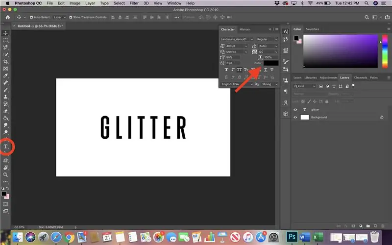 Glitter Yazı Tipiyle Gerekli Kelimeyi Yazın