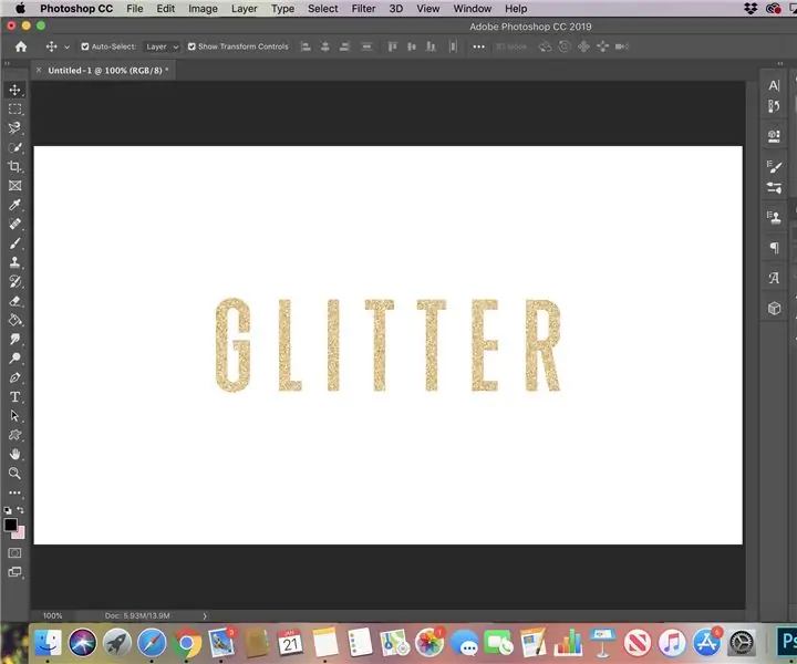 Návod na text Glitter vo Photoshope: 16 krokov