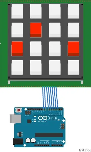 Anslut Membrane -knappsatsen till Arduino