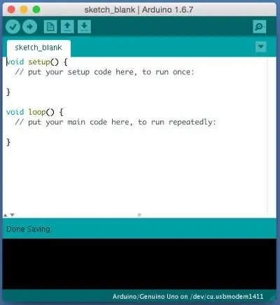 Last opp en tom skisse til Arduino