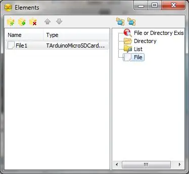 إضافة مكونات VISUINO: MICRO SDCARD CONFIGURATION