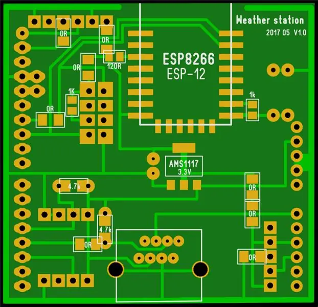 Escudo de la estación meteorológica de PCB Arduino Uno