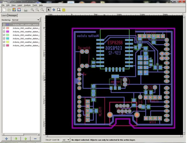 PCB Arduino Uno štit meteorološke stanice