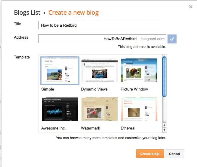 Creare un blog