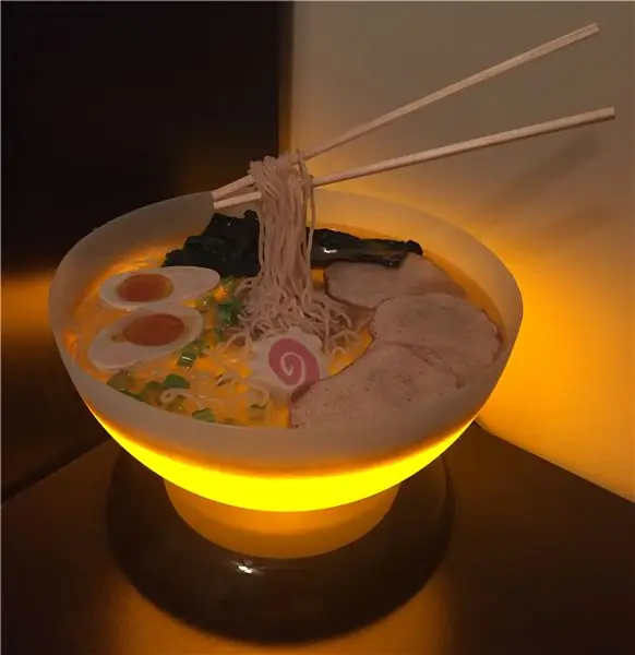 Ramen Bowl Lamp met gele LED's