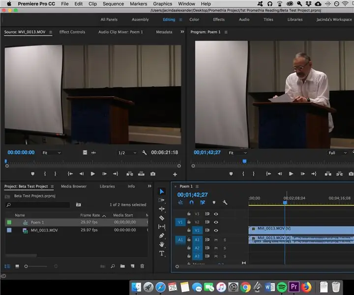 Com editar un vídeo mitjançant Adobe Premiere Pro en un Mac: 5 passos