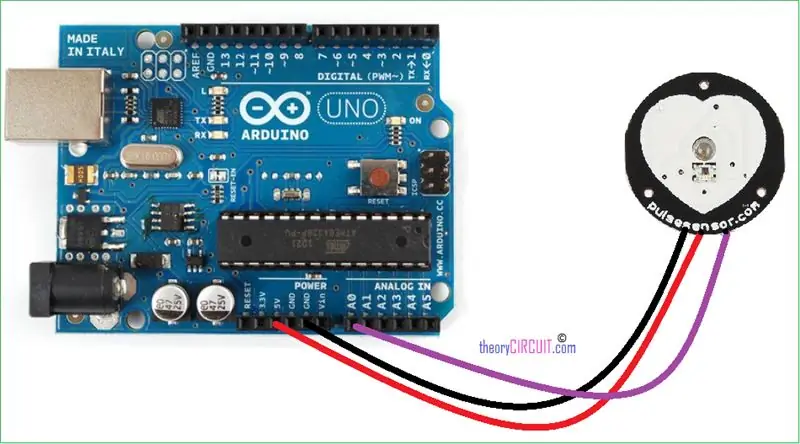 Միացում Pulse մոդուլի և Arduino- ի միջև