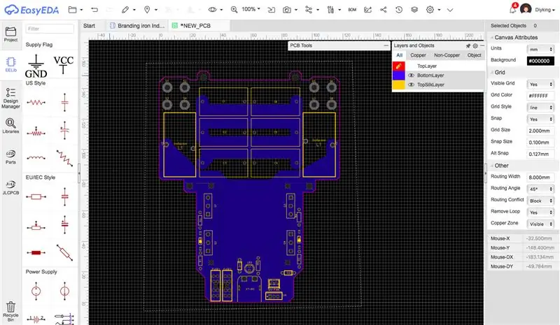 Ontwerp van die printplaat