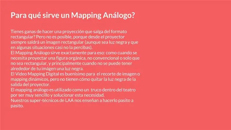 Mapping Análogo: Manual Para Mascarilla De Proyector