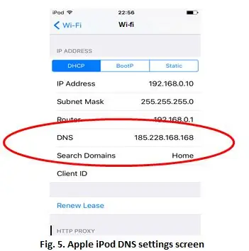 Alteração das configurações de DNS para redes Wifi em dispositivos móveis Android e Apple