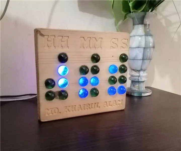 Binary Desk Clock: 9 Mga Hakbang (na may Mga Larawan)